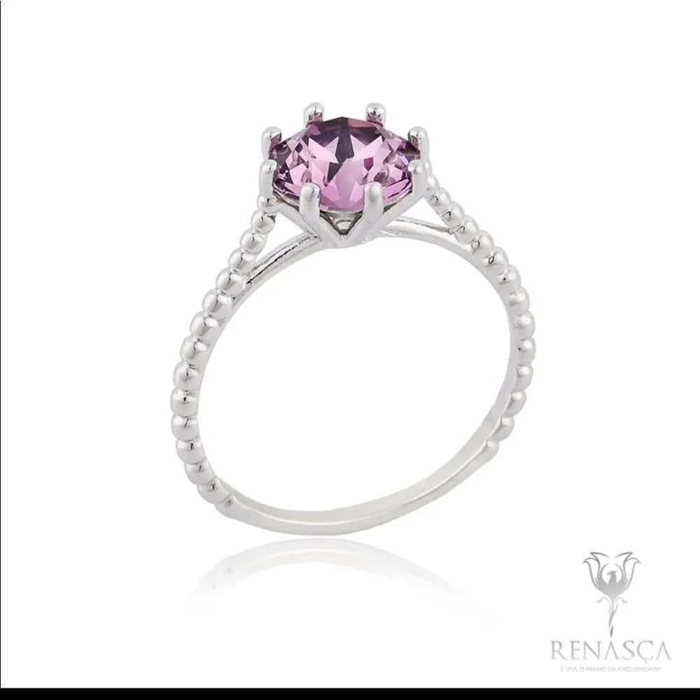 Swarovski authentic Crystals ring White Rhodium plated